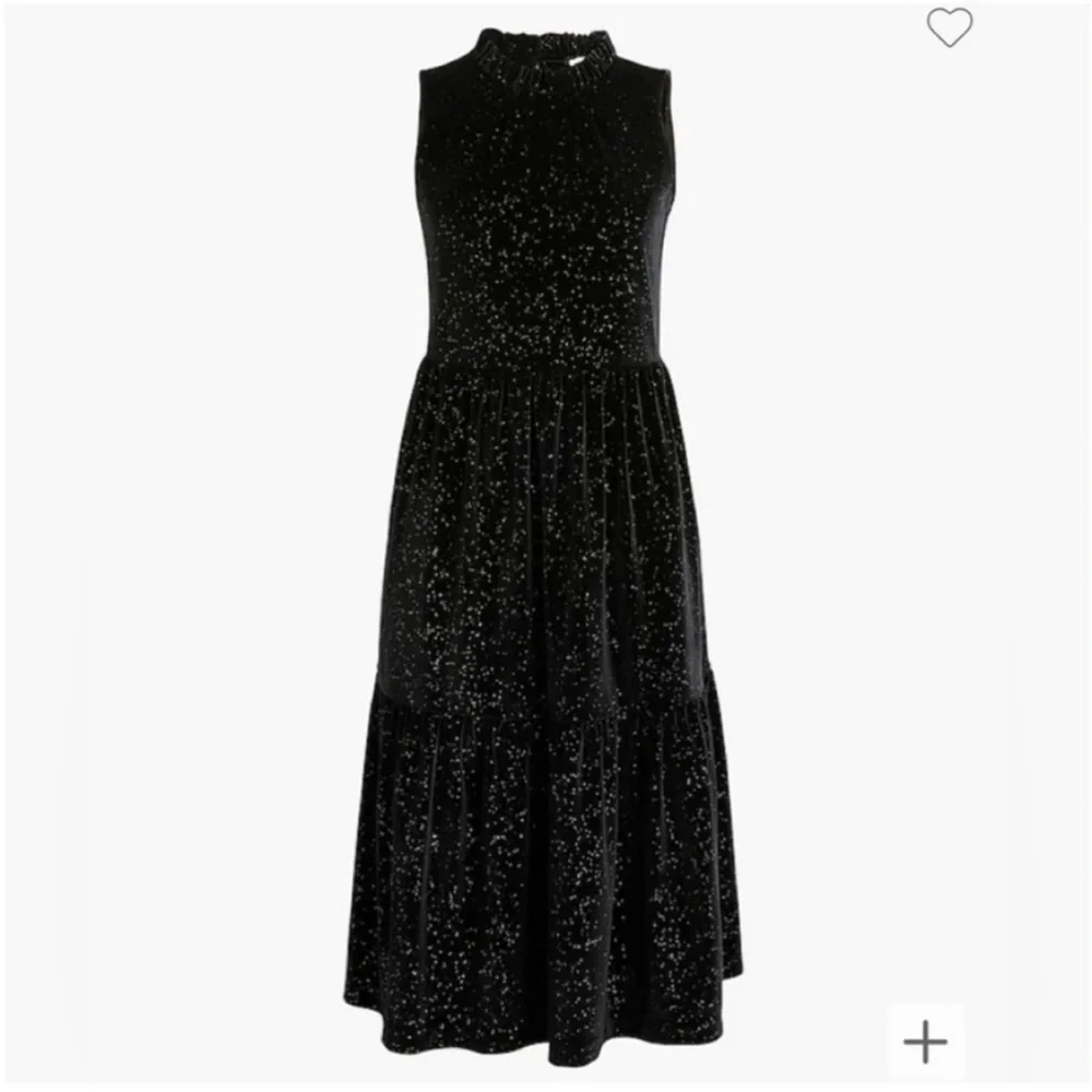 J. Crew Elegant Black Velvet Midi Dress